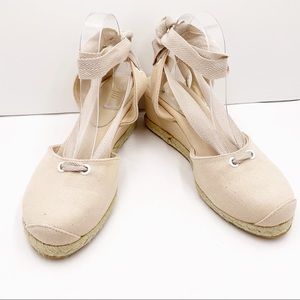 🆕 {J.Jill} Natural Cotton Canvas Espadrille Wedge Sandals